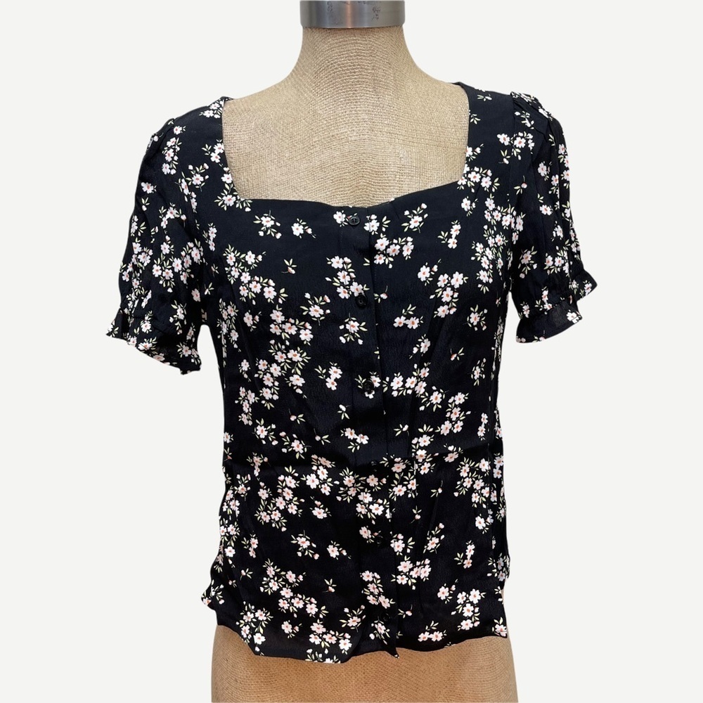 ELODIE Floral Button Front Blouse S